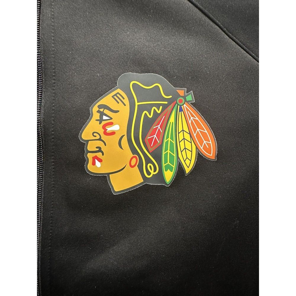 Men's Fanatics Black Chicago Blackhawks Full-Zip Fleece Jacket - Small - Picture 3 of 9